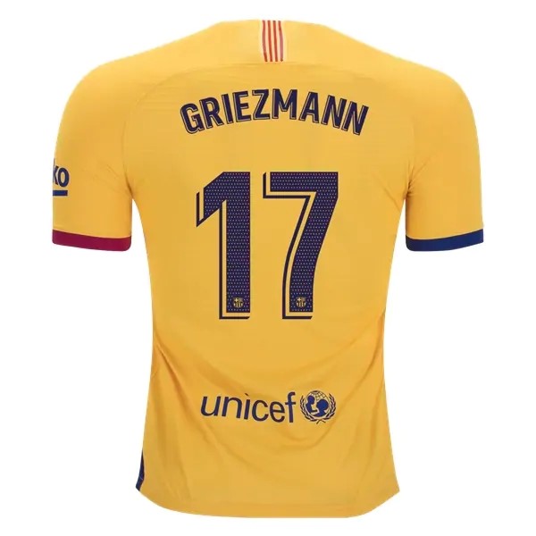 Camiseta Barcelona NO.17 Griezmann 2ª Kit 2019 2020 Amarillo